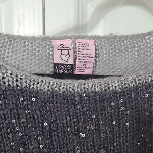 Love on a Hanger Charcoal Sequin Knit Top